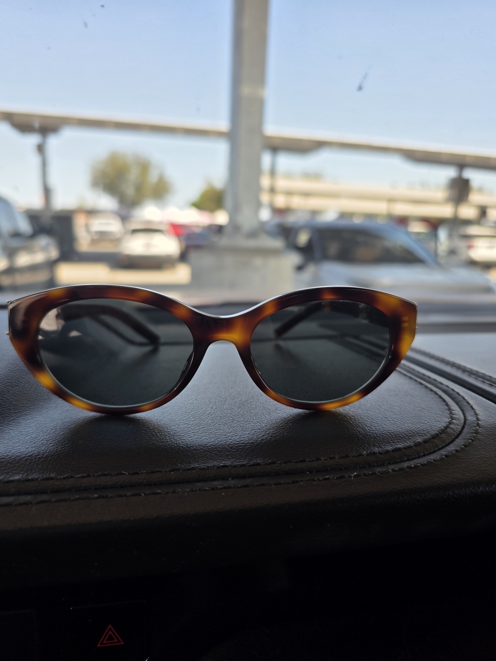 Yves Saint Laurent Tortoiseshell Cat-Eye Sunglasses with Dark Lenses